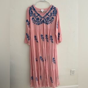 J.marie pink dress with blue flowers